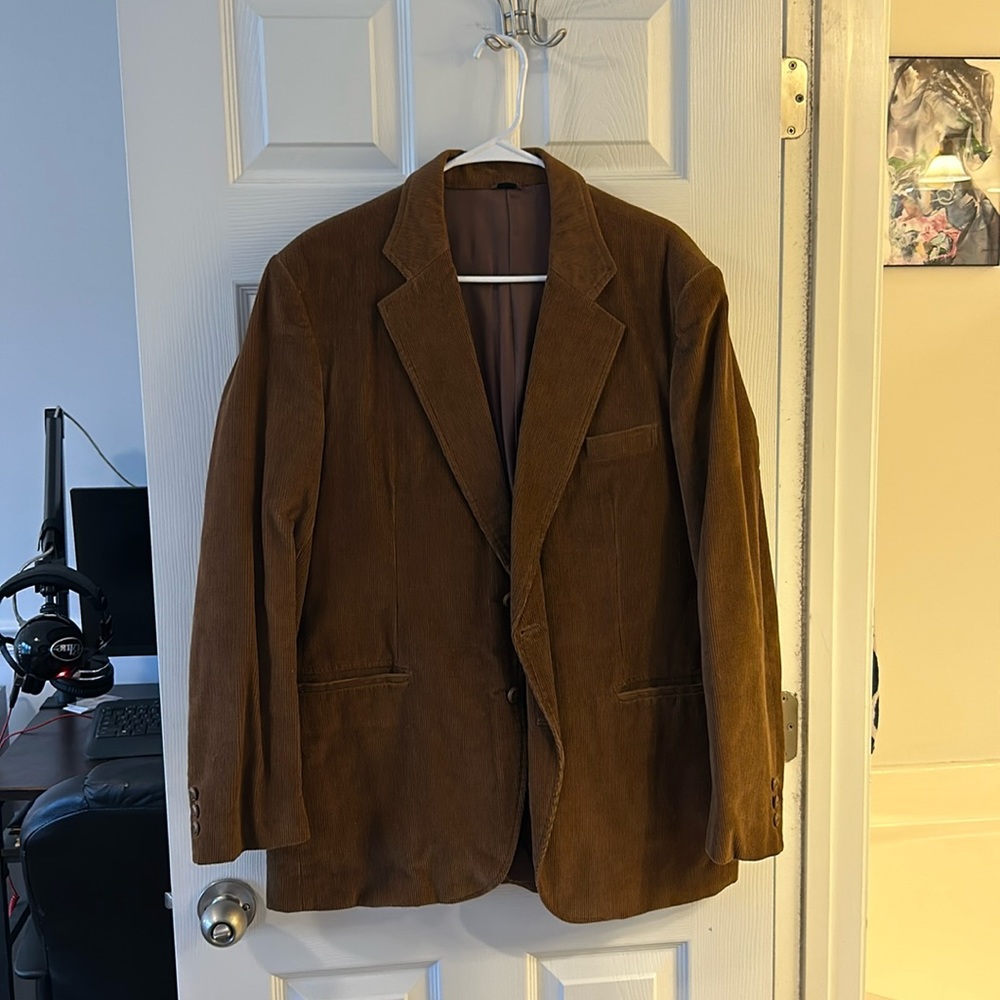 Tailored Gentleman Large Brown Corduroy Jacket
